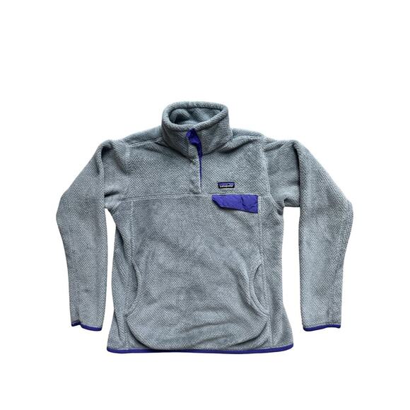 Patagonia Women’s Re-Tool Snap-T Pullover Grey Purple Size L - Picture 1 of 5